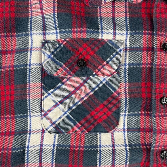 Vintage Five Brother 70s 80s 2XL XXL Union Made In USA Plaid Flannel Button Down - Picture 4 of 8